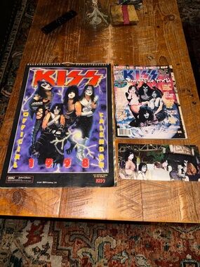 Kiss Official 1998 Calendar Poster, 1996-1997 Reunion Tour Magazine & Photo